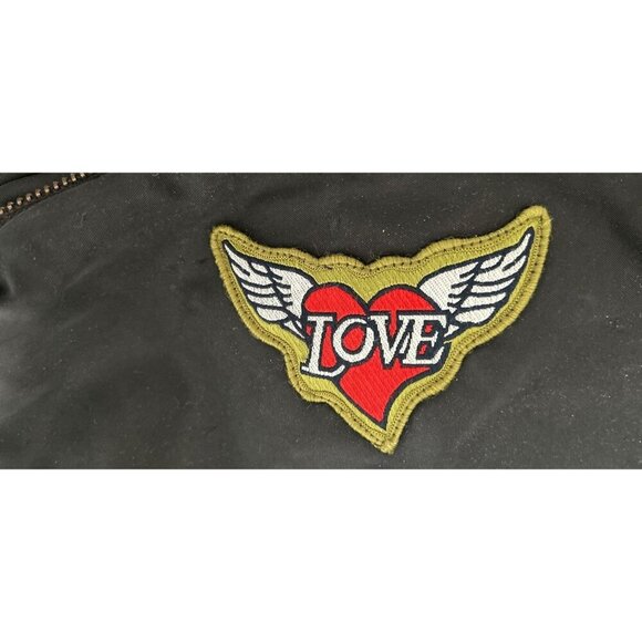 Tumi Black Backpack With Love Patch Wing Embroidery Zippered Pockets - Picture 8 of 12